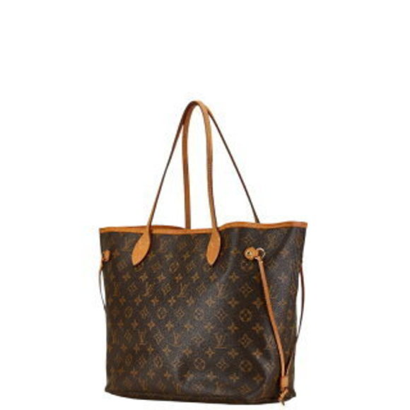 Louis Vuitton Monogram Neverfull MM Tote Brown Leather - Picture 3 of 8